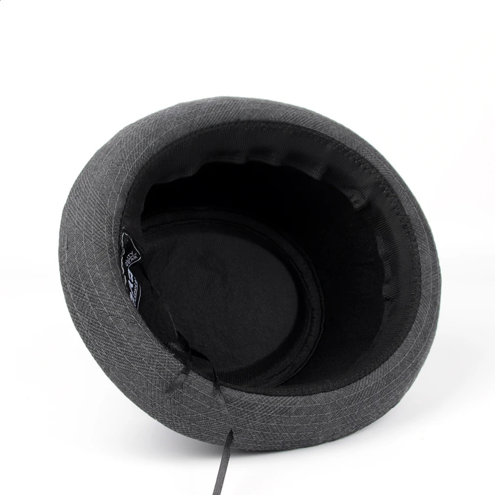 Men Fedora Hat Flat Pork Pie Hat For Gentleman Dad Bowler Porkpie Jazz Hat Big Size S M L XL 241226