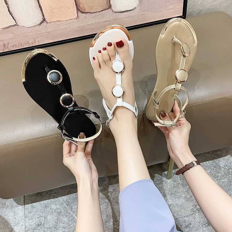 High Quality Womens Sandals Summer Casual Roman Flat Sandals Flip Flops Open Toe Daily Sandals Women Luxury Designer Fashion Shoes for Women T241227
