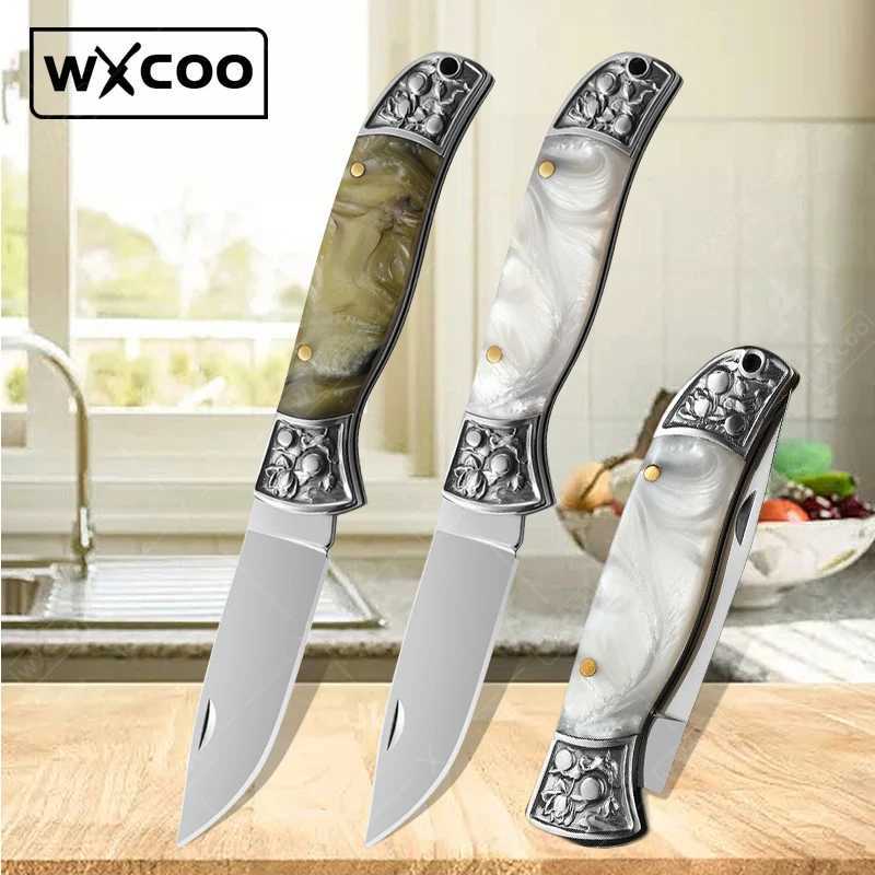 Professional kitchen ingredient knife and resin peeling knife for folding practical kitchen cooking knives for fruits meat fish and stainless steel Y2