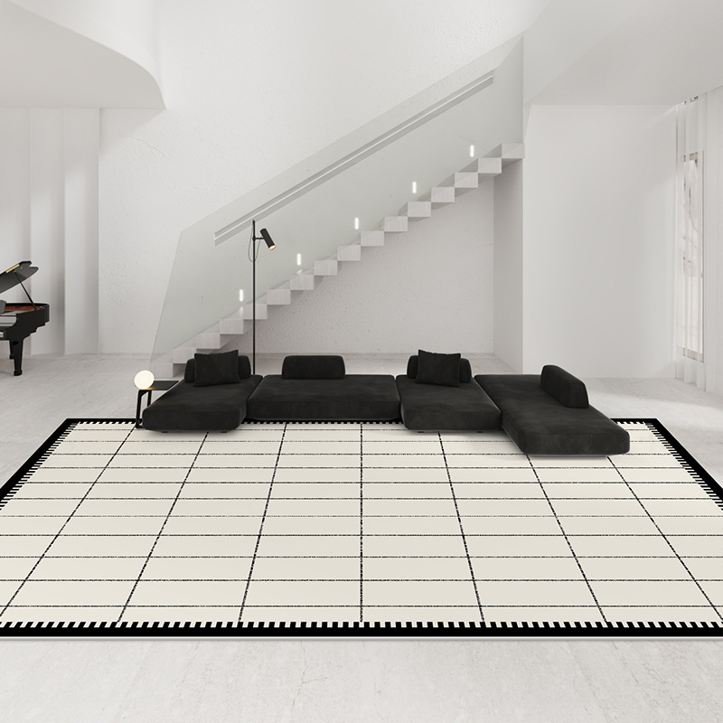 5108-318-44.6-Modern Minimalist Large Area Living Room Carpets Beige Line