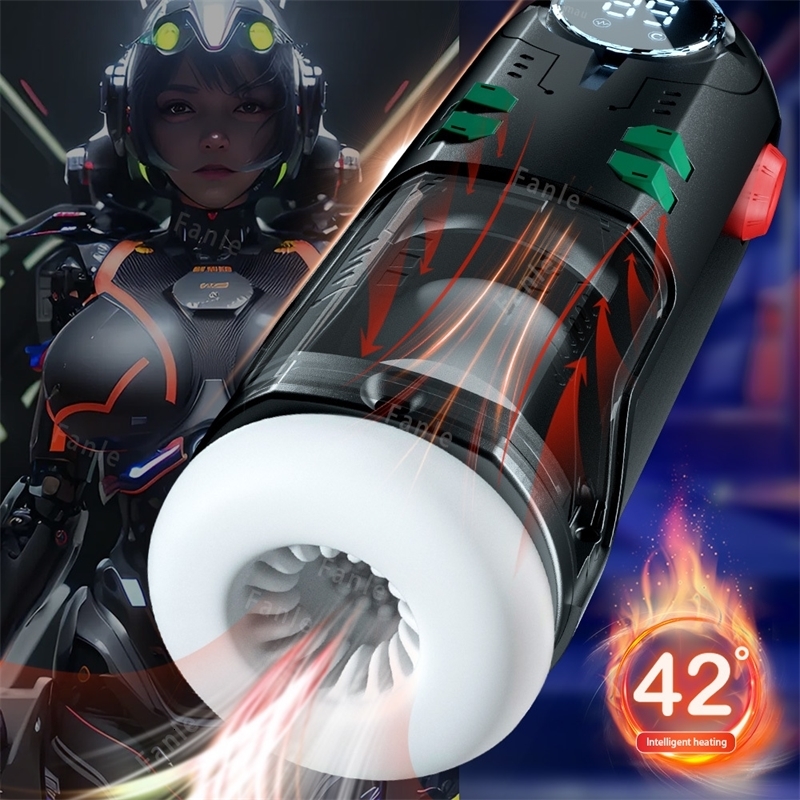 Male Masturbation Cup Telescopic Heated Sucking Blowjob Sex Machines Toy Adult Goods for Men Vagina Masturbator w241226