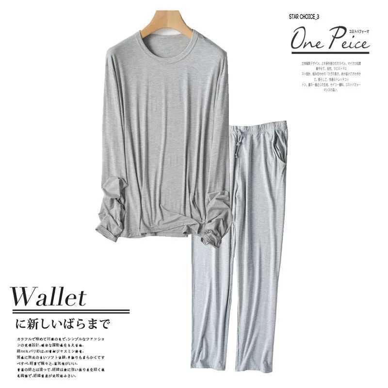 Pajamas For Men New Long Sleeve Trousers Suit Comfortable Modal Home Wear Clothing Male Sleepwear Night Set Pijama Hombre 3XLXJ241227