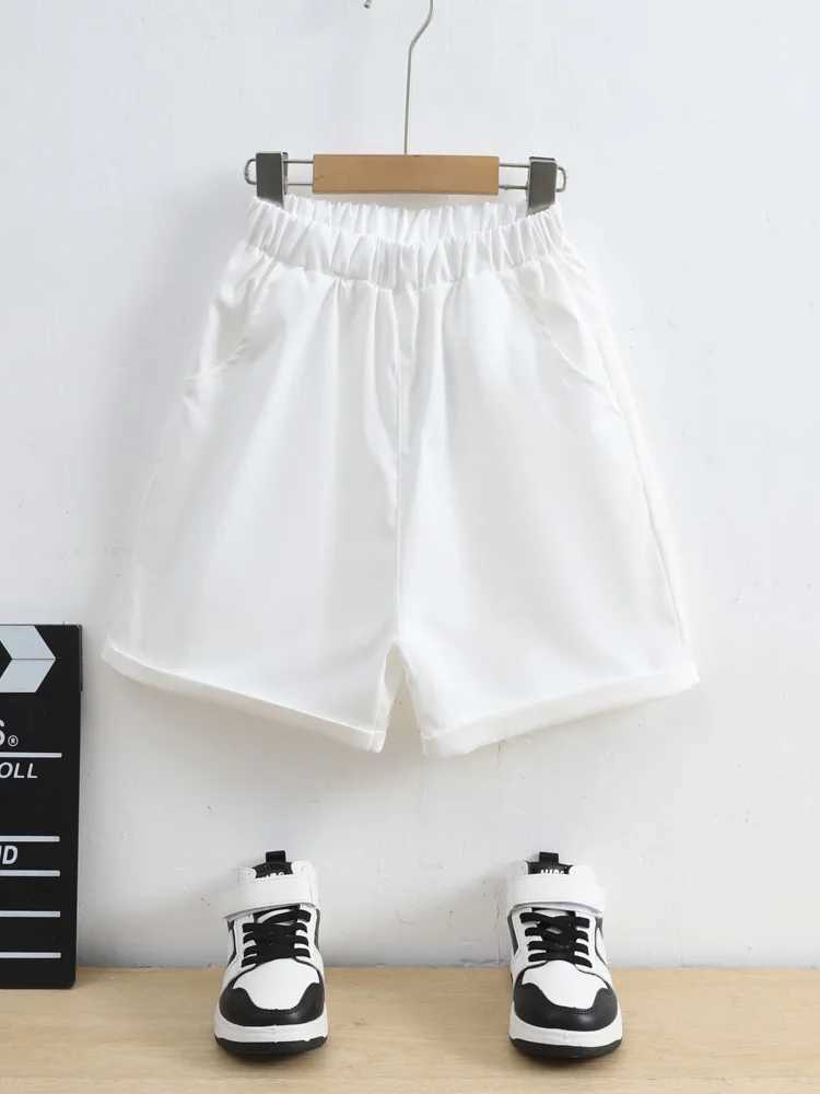 Boys2024 new fashion casual all-match summer simple white shorts W241227