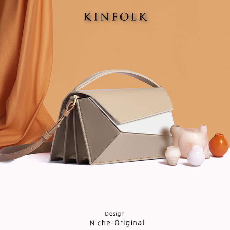 2025 New Trkiye Style Geometric Design Contrast Rhombic Organ Small Square Bag High Texture One Shoulder Crossbody