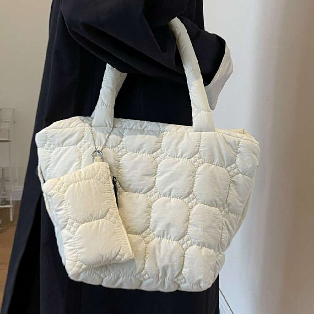 Korean Casual Down Jacket Autumn And Winter New Space Cotton Tote For Women's Hand-Held Single Shoulder Bag Trendy