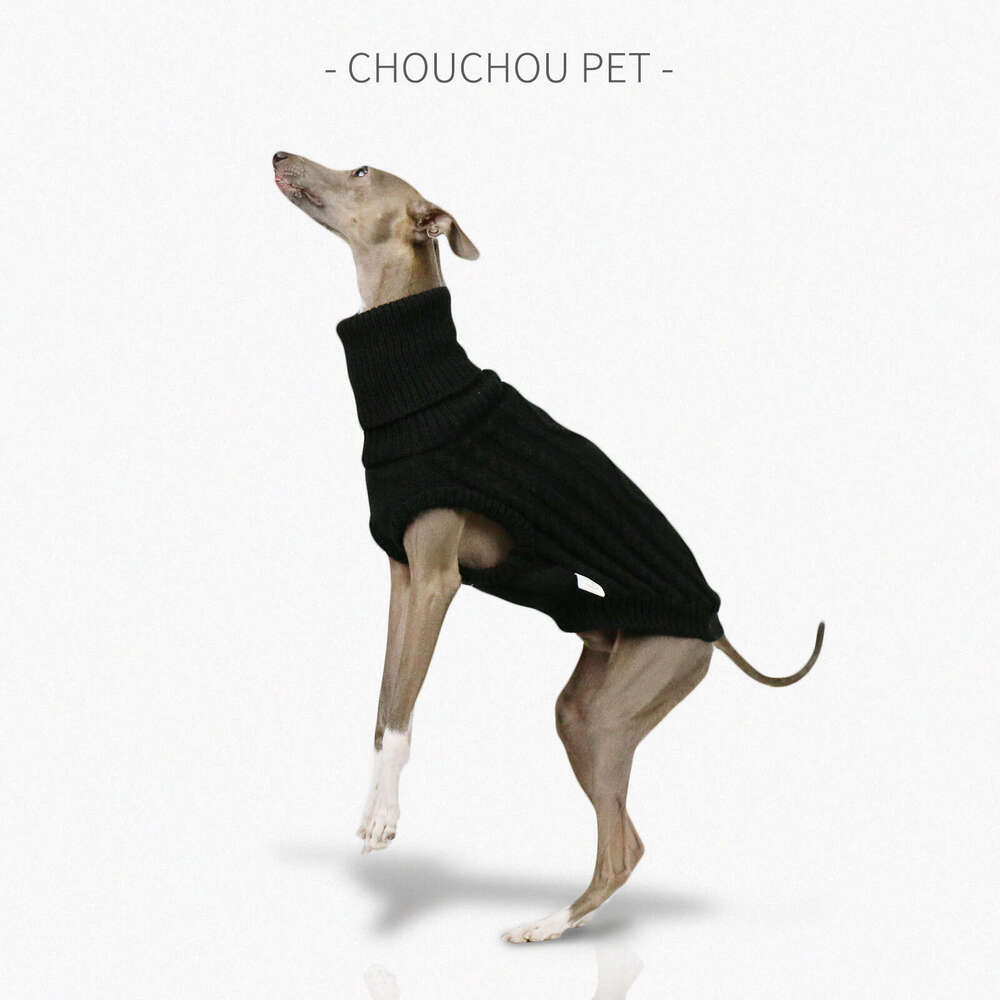 Italian greyhound spring woolen elastic, soft, breathable and comfortable whippet vest, high collar dog clothes