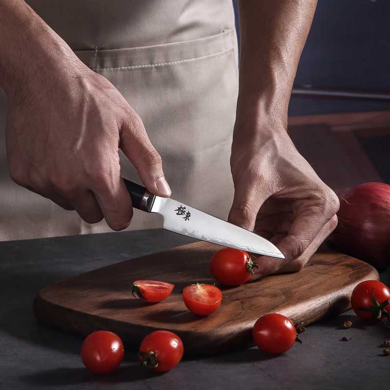 Japanese AUS-10 cposite steel fork 4-inch Paring knife peeling knife steak knife black walnut screwdriver gift Y241227