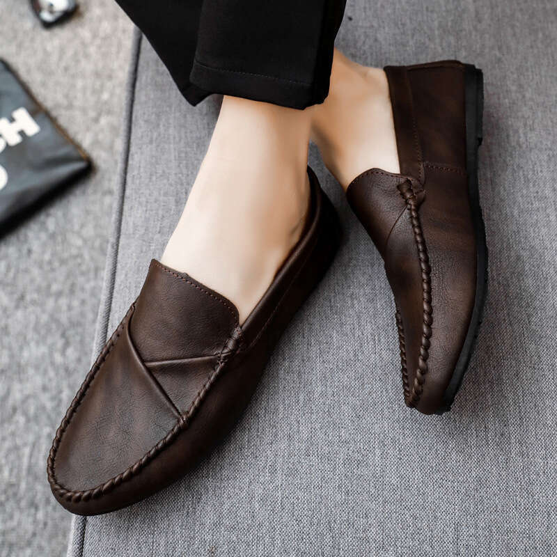 2025 Fashion Trendy Dress Loafers Split Leather Moccasins for Men Formal Mariage Wedding Shoes