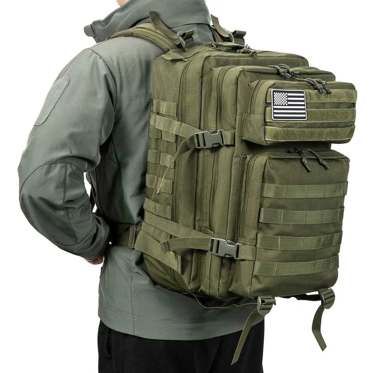 45L Tactical pack Men Outdoor Tactical packs Large acity Man Women 3 Days Mol Hiking Bags For Outdoor king CampXJ241226