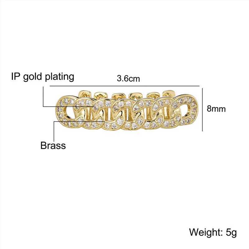 Feel Style Teeth Grillz Cs Unisex d Out Cubic Zirconia Top Bottom Box Packing Hip Hop Jewelry For Men Women Grillz Set Gift W241227