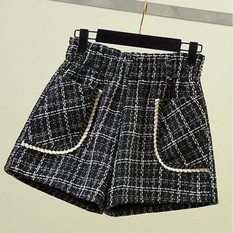 2024 Spring Girls Fashion Checkered Shorts Baby and Childrens Clothing 100-160cm W241227