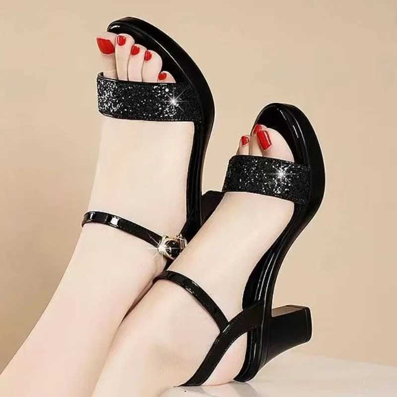 High Quality Fashion Womens High Heel Sandals Summer New Modern Sandal Casual Bling Platform Lady Shoes Female Party Dress Shoes T241227
