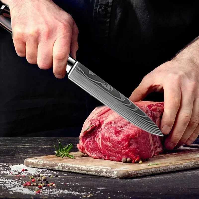 Stainless steel kitchen knife practical knife for fruit and side dishes Damascus meat chopper Boning knife very suitable for kitchen and household use