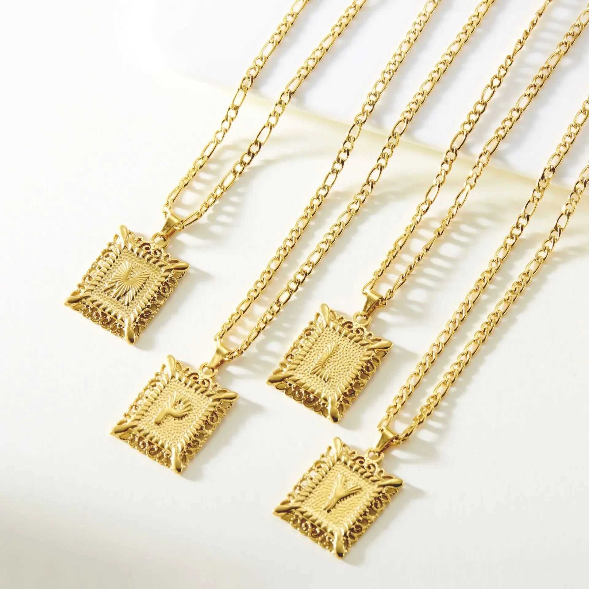 2024 New 26 English Letters Stainl Steel Necklaces For Women Tren Female Choker Chain Jewelry WholesaleXJ241227