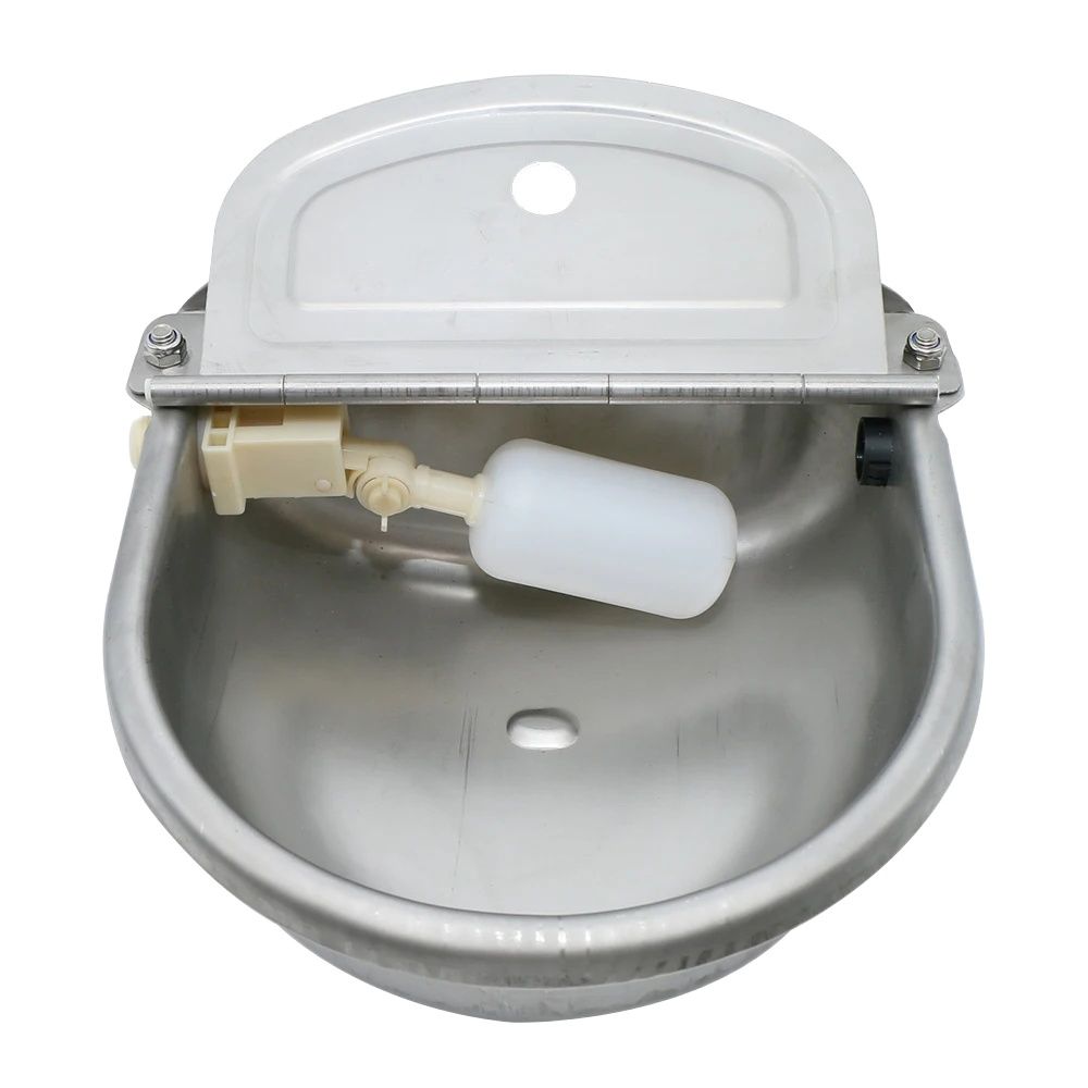 4L 304 Stainless Steel Water Trough Horses Goats Sheep Pig Float Bowl Automatic Waterer Dog Drinking Bowl Cattle Tool Bull Acces