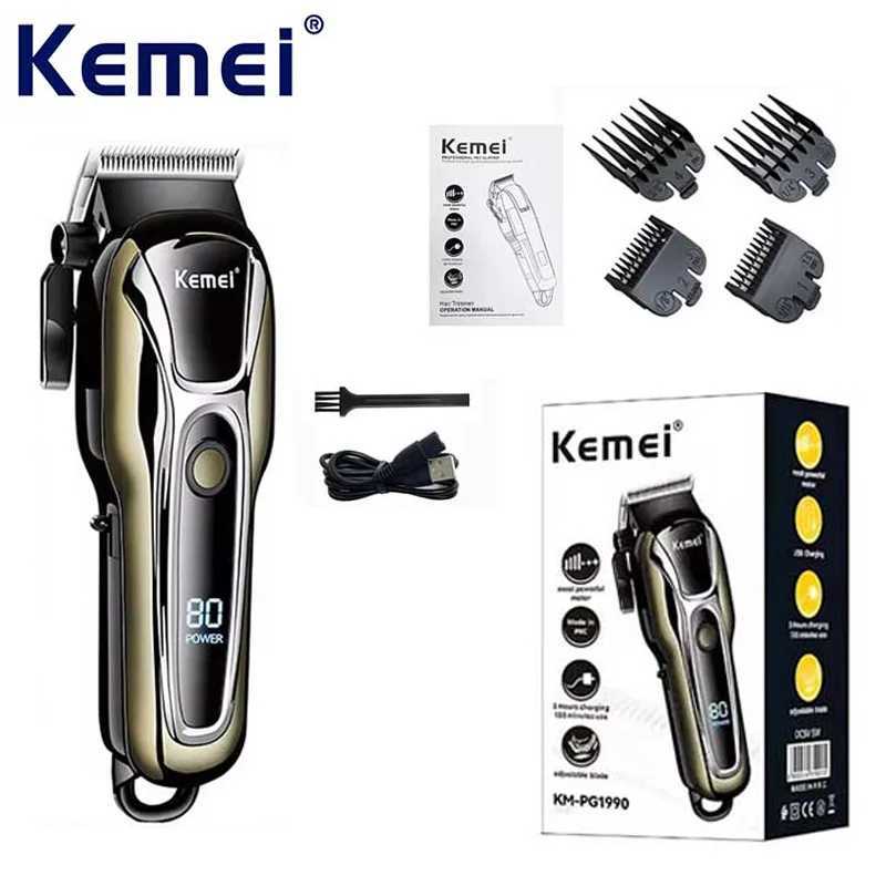 Kemei KM-PG1990A USB Rechargeable Electric Hair Clipper Professional Cordless Men Hair Trimmer Mens Hair Cutting Machine W241227