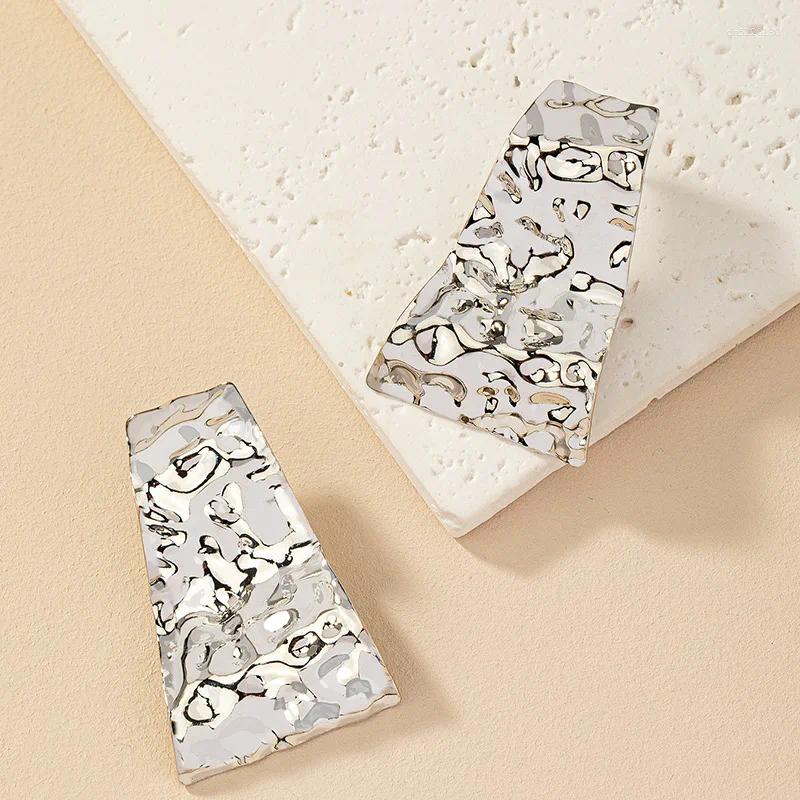 Hoop Earrings Geometric Irregular Surface Hammered Metal For Women Party Holiday OL Fashion Jewelry Ear Accessories CE185