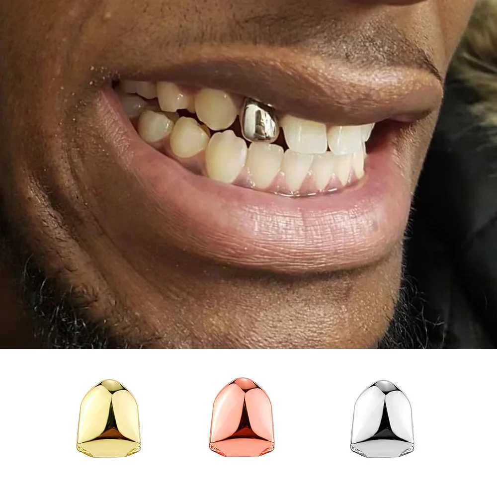 YONGX Gold Silver Monochrome Teeth Grilz Classic Hip Hop Gloss Teeth Cs Women and Men Jewelry Halloween Gift W241227