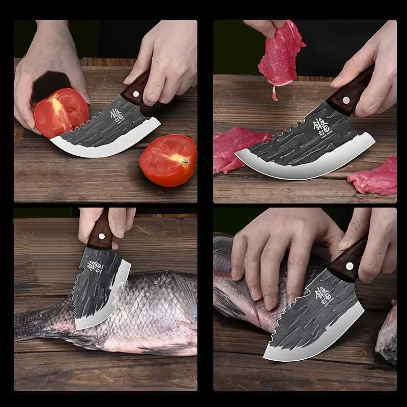 Forged Kitchen Cleaver Chef Knife Slicing Boning Peeling But Knife Meat Vegetable Cutting Paring Tools Y241227