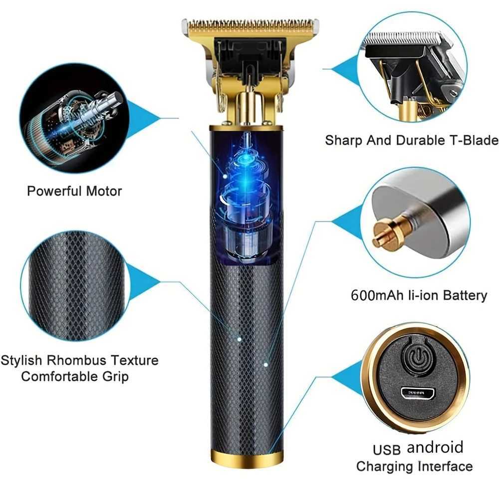 Electric Hair Cutting Machine Vintage T9 Clipper Hair Rechargeable Man Shaver Trimmer For Mens Barber Professional Hair Trimmer W241227