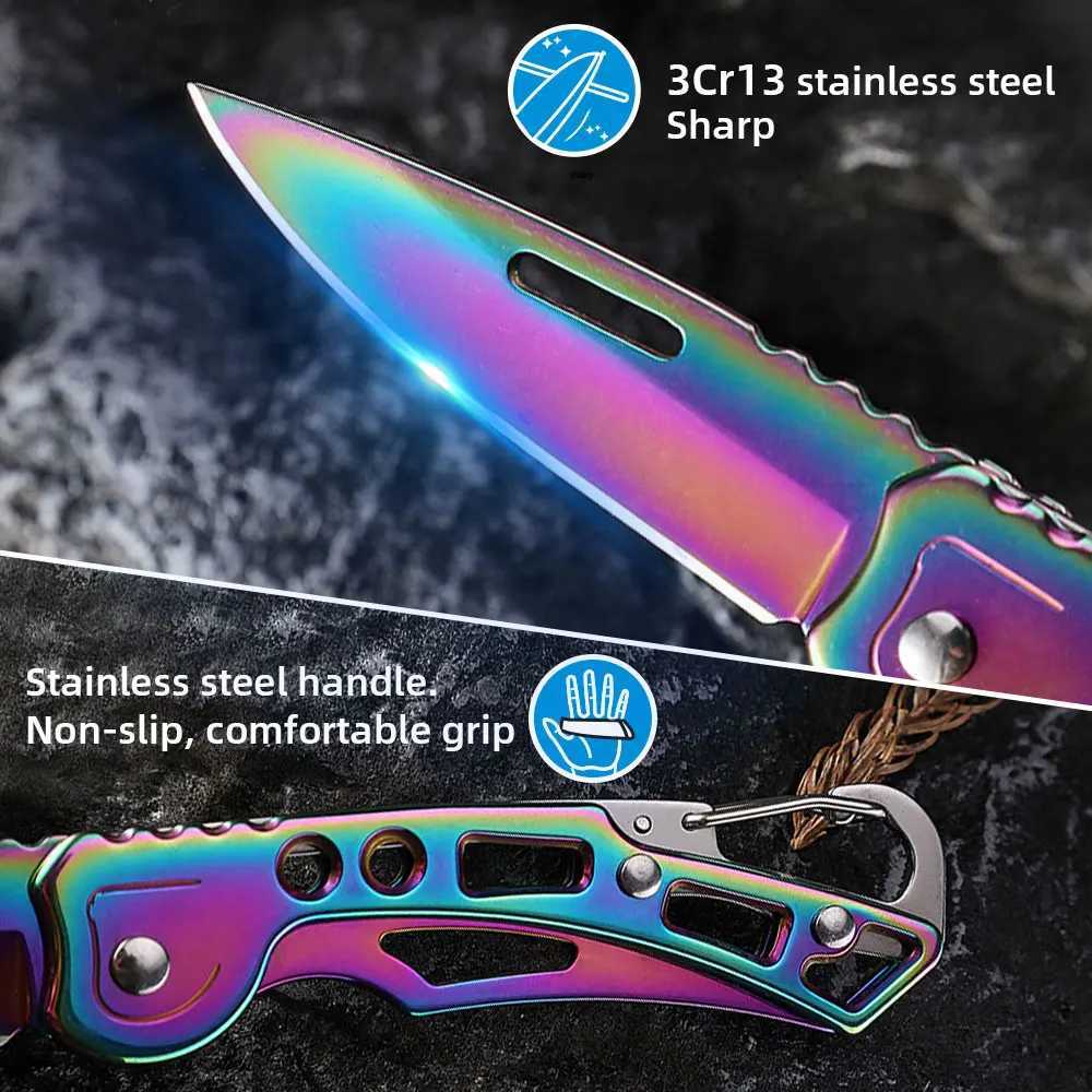 3.5-inch stainless steel folding knife portable filling knife fishing boat accessories PP handle lightweight but cutting knife Y241227