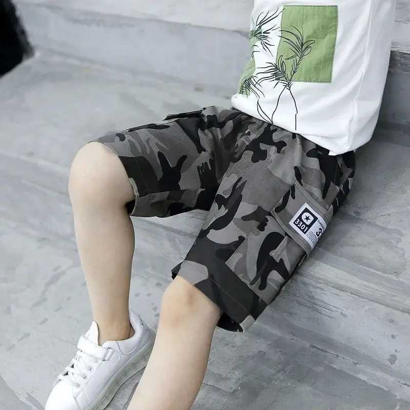 New Baby Boy Shorts Summer Boys Sports Camouflage Loose Shorts Elastic Waist Teen Trousers Childrens Clothes 2-14 Years Old W241227