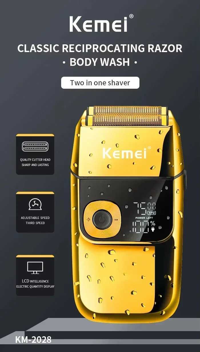 Kemei KM-5027 Original Cordless Electric Hair Clipper Rechargeable Hair Trimmer KM-2028 Shaver for Men USB Charging Razor Barber W241227