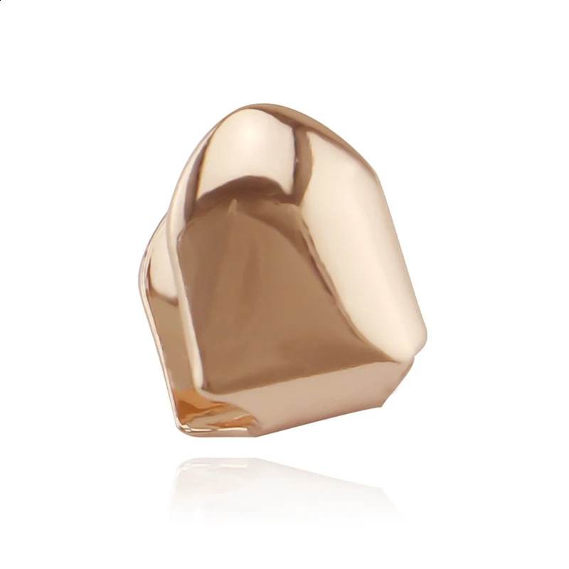 Gold Plated HipHop Single Tooth Cap Top Bottom Dental Grill Teeth Caps Halloween Cosplay 241225