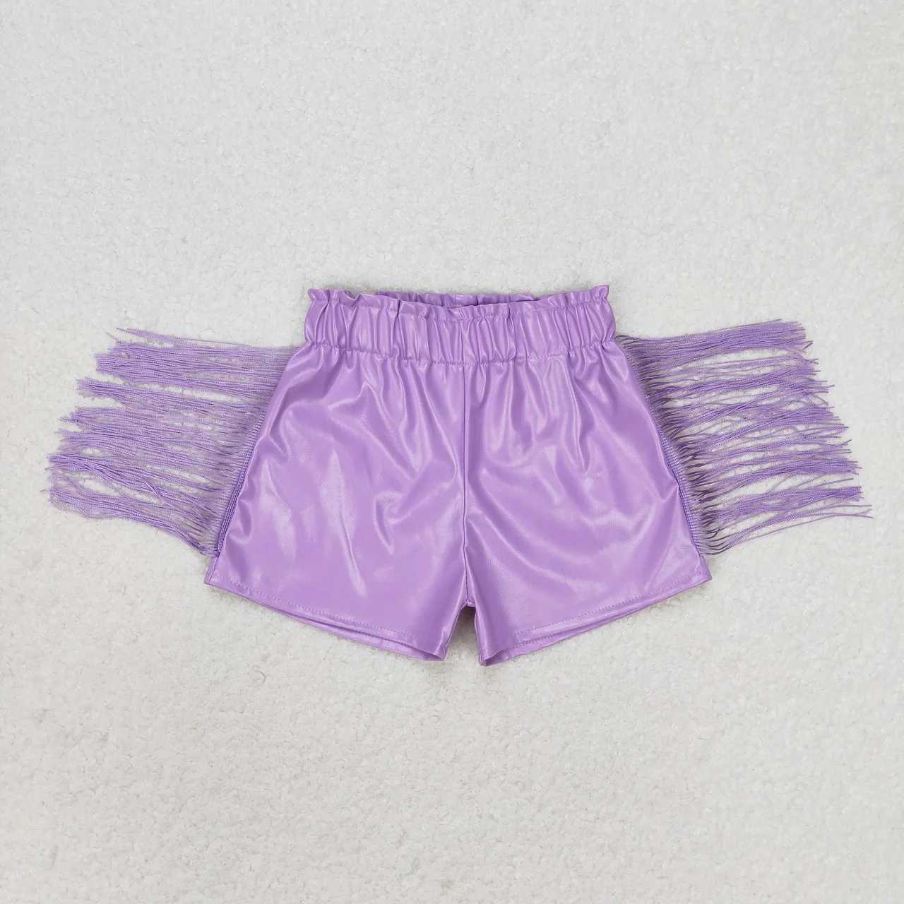 Wholesale Baby Girl Summer Clothing Children Pleather Tassel Shorts Kids Toddler Boutique Western One Piece Clothes W241227