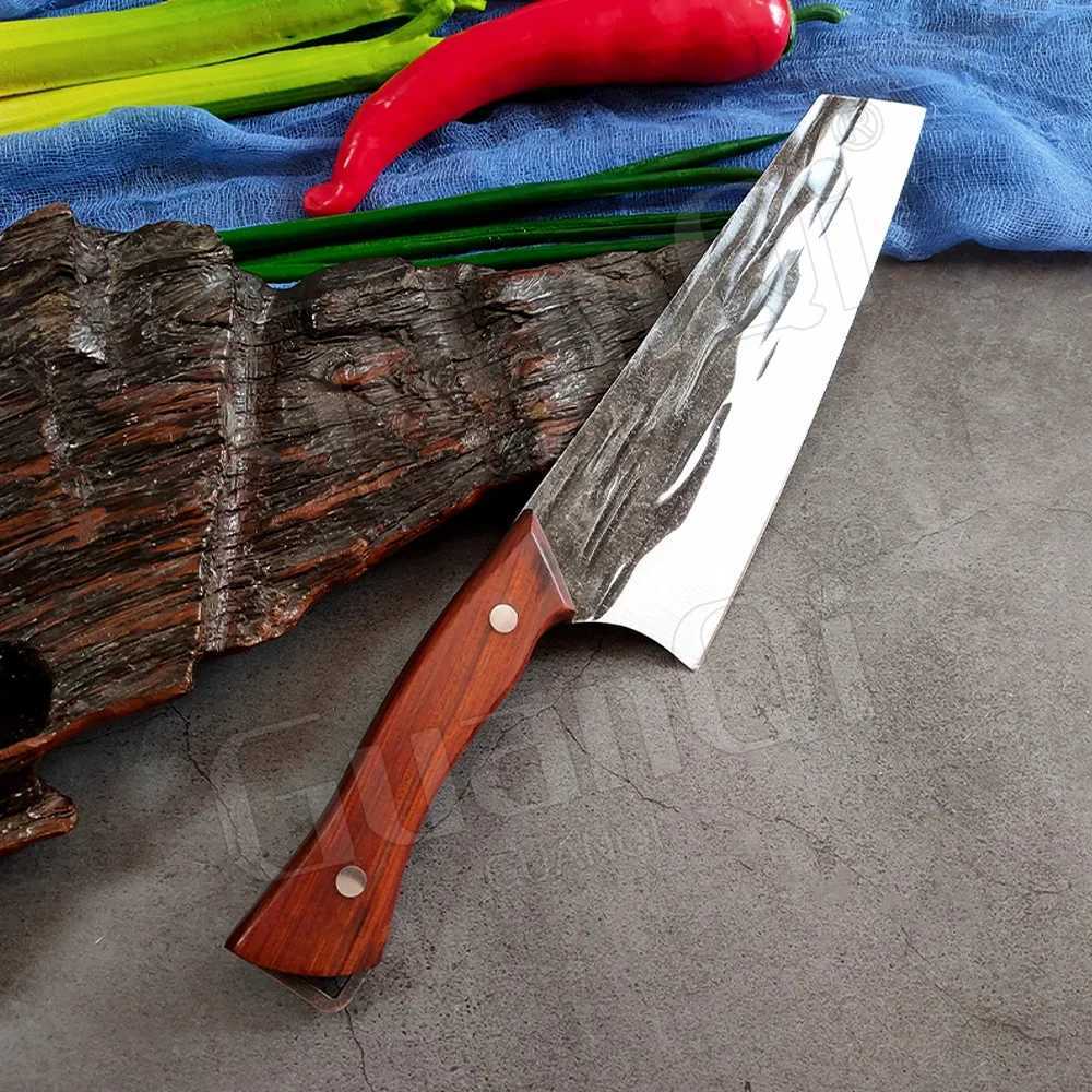 8-inch kitchen knife Cposite steel chef blade sharp cooking vegetable cutting tool wooden handle kitchen accessories Y241227