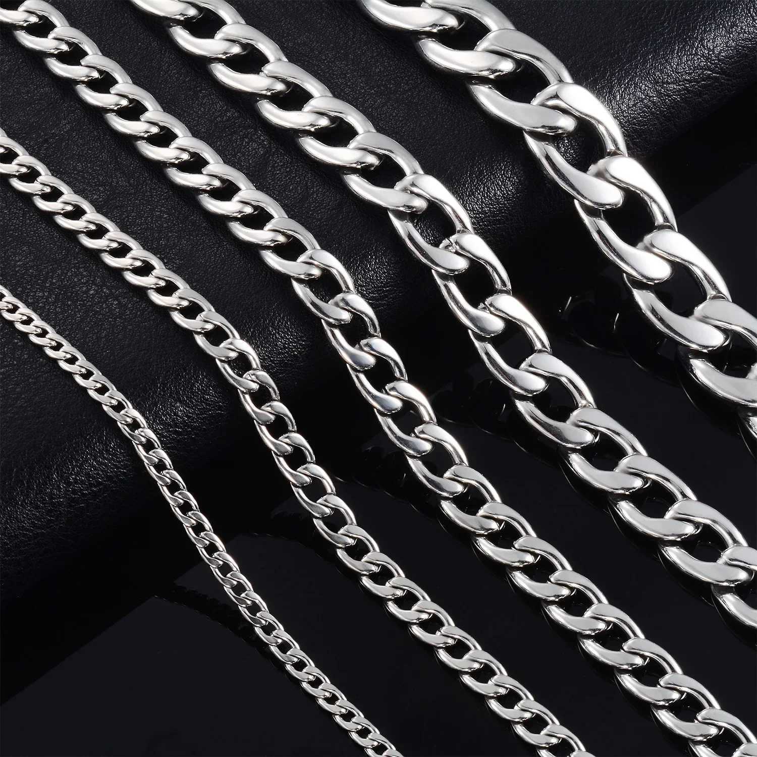 Classic Figaro Link 3-11.5MM Cu Necklace Stainl Steel Chain Hip Hop Jewelry Accories for Men WomenXJ241227