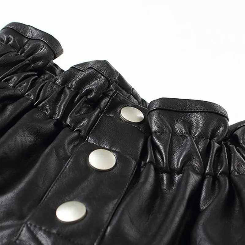 2021 New autumn winter Kids faux leather Shorts pants For Girls baby Princess pants Children 6 8 10 12 years W241227