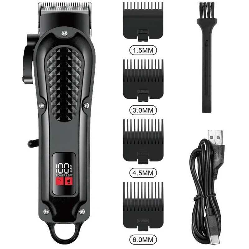 Cordless Adjustable Hair Clipper Professional Adjustable Beard Hair Trimmer For Men Electric Haircut Machine Rechargeable W241227