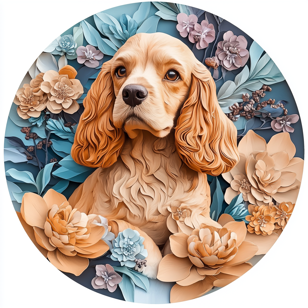 "Custom American Cocker Spaniel Pet Ornaments - Ultra High Definition Circular Aluminum Decorative Paintings&Souvenir Tombstones
