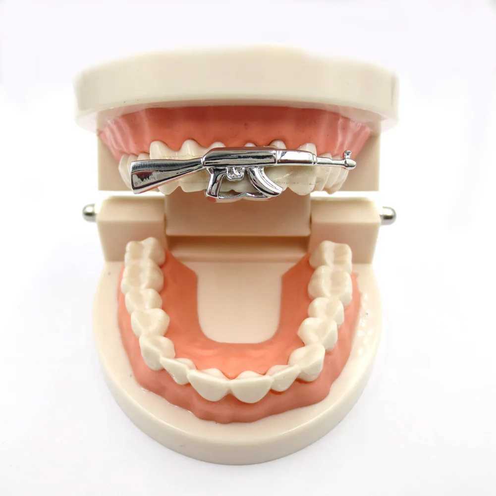Teeth Grillz For Men Women Rock AK47 Vampire Fang Grills On Teeth Cosplay Party Teeth Cs Rper Bo Jewelry W241227