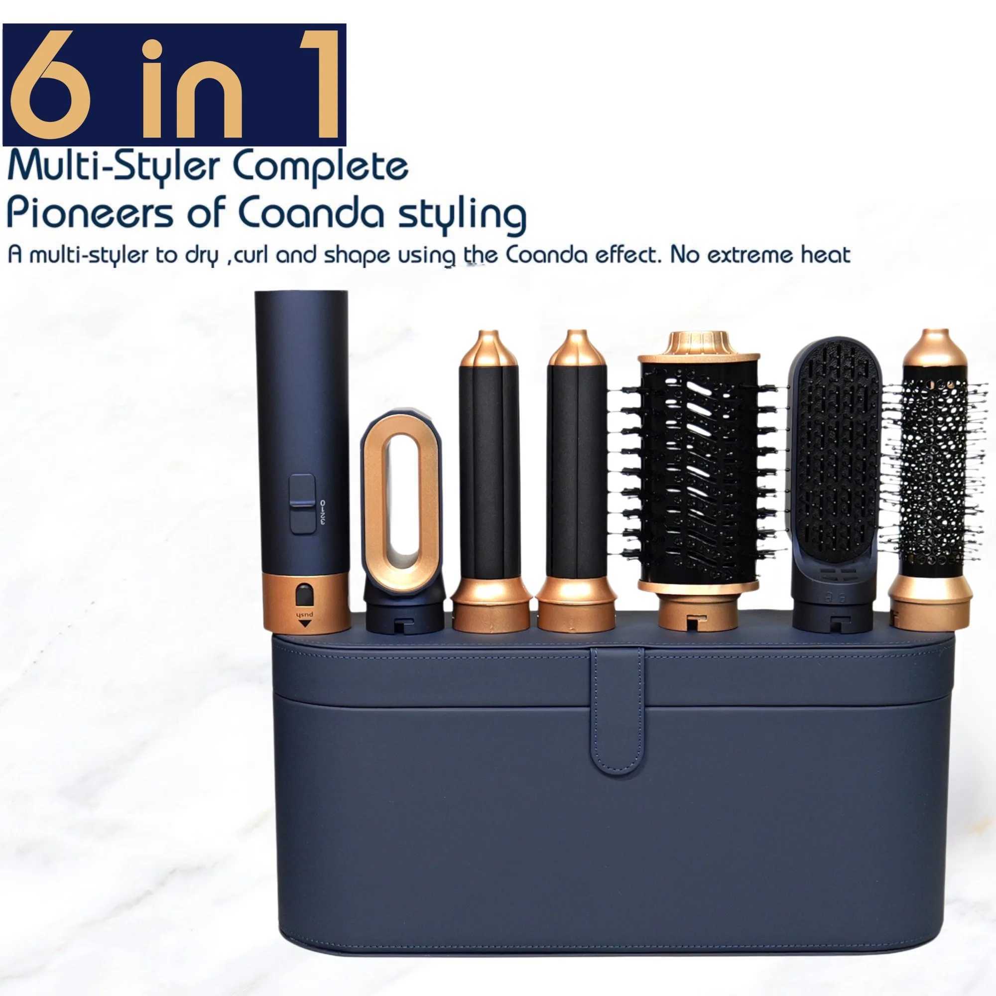 6 in 1 Hair Dryer With Electric Curling Iron Hair Curler Dryers Curling Rollers Hair Curler With Dryer And Straightening Brush M241226
