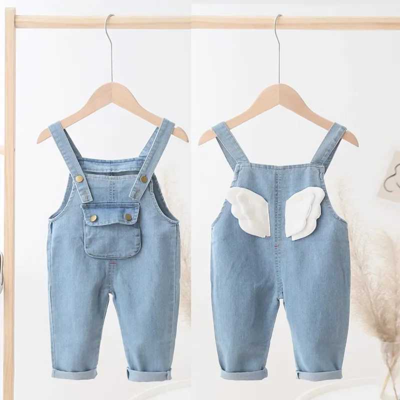 IENENS Baby Girl Overalls Childrens Casual Trouser jumpsuit Childrens Denim Dungarees Childrens Jeans Game Set W241227