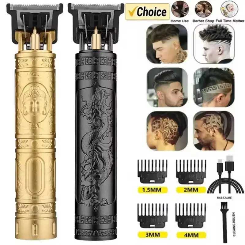 Professional T9 Vintage Electric Rechargeable Hair Clipper Machine Hair Barber Trimmer For Men Hair Cutting W241227