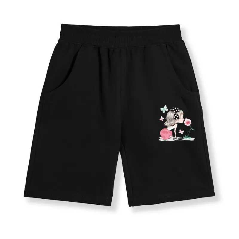 Girls New Cotton Pant Butterfly Casual Shorts Summer Loose Sweatpants Children Student Printed Short Pants 3-14Y W241227