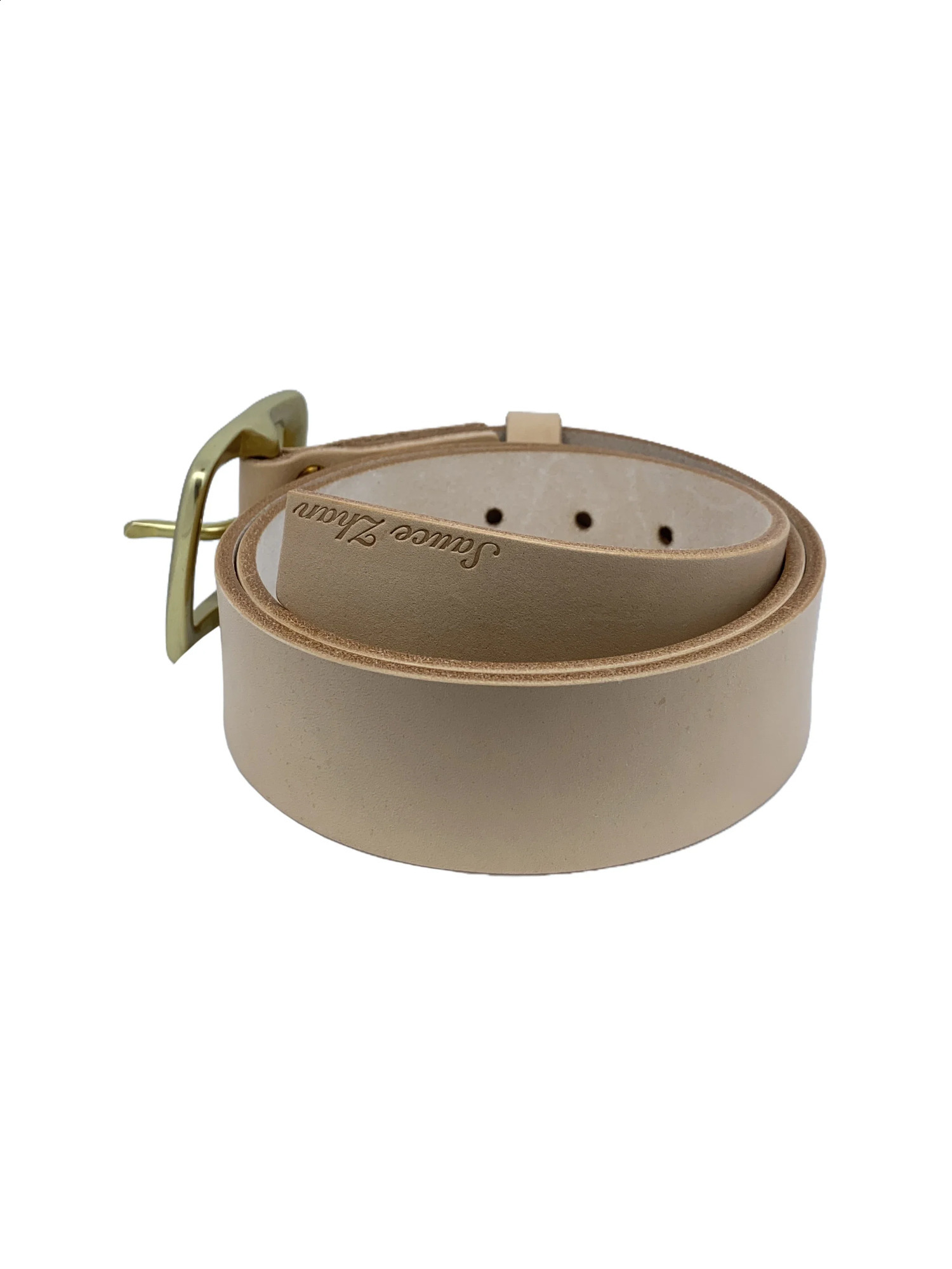 SauceZhan Brass Buckle Belt Genuine Leather Cowskin Mens Belts Waist Belts for Jeans Italian Full-grain Leather 241226