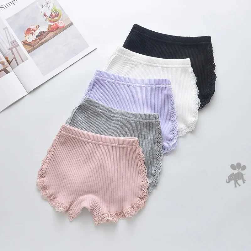 4-12 Years Girls Safety Pants Summer Three-quarter Pants Little Girls Baby Kids Side Lace Cotton Anti-glare Shorts W241227