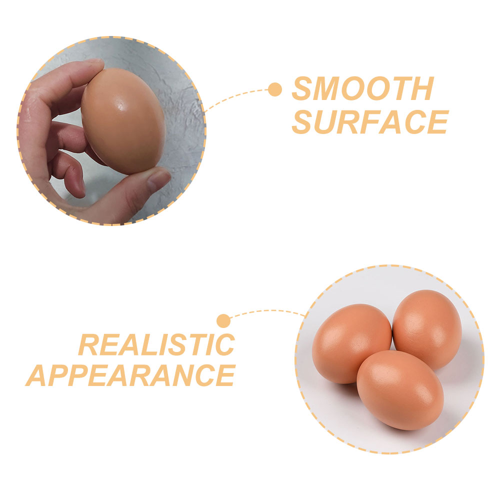 5 Pcs Egg Imitation Fake Eggs Vivid Chicken Coop Toy Wooden Decors Supplies Blank Pretend Child