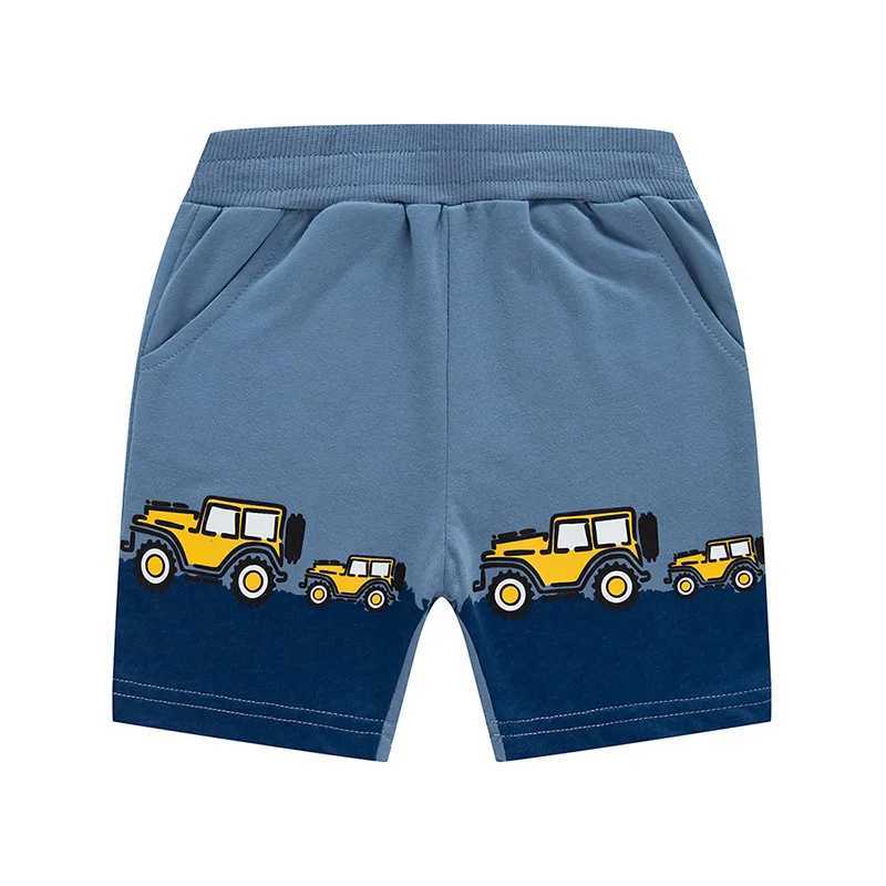 TUONXYE Summer Fashion Boys Shorts Cartoon Car Pattern Cotton Casual Breathable Pocket Pants Baby Clothing 2-9 W241227