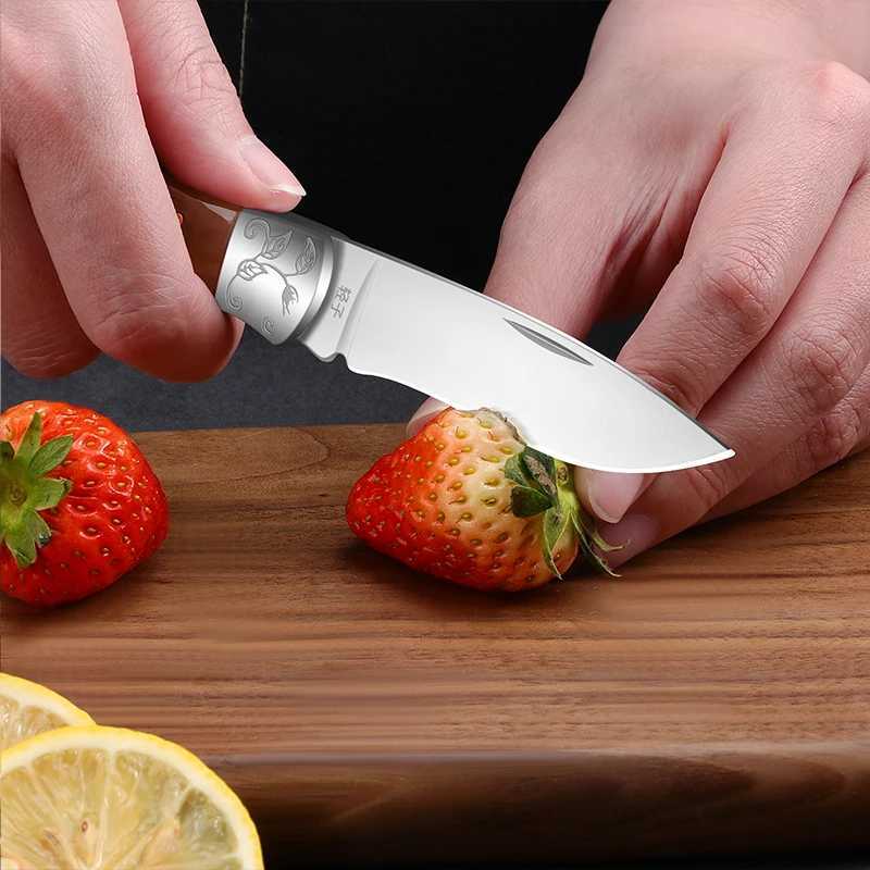 Sharp fruit knives acrylic handle folding knives high-quality household cutting knives kitchen knives kitchen utensils Y241227