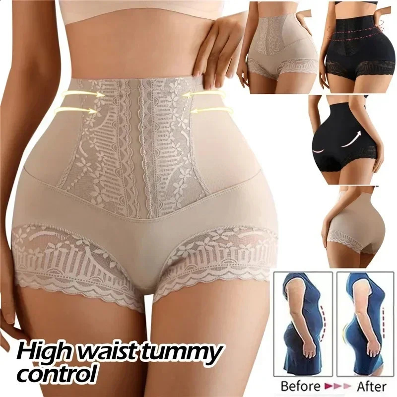 Womens Shapewear Panties High Waist Flat Belly Shorts Butt Lifter Body Shaper Slimming Underwear Postpartum Shaping Panty 241217