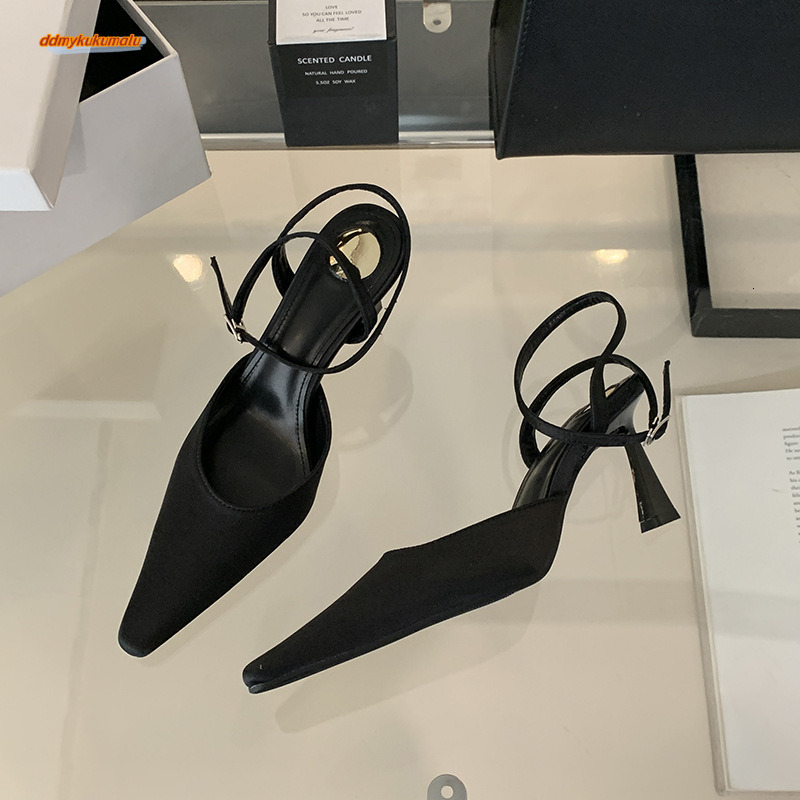 2025 Spring/Summer New Fashionable Pointed Back Air Sandals, Sister Style Solid Color Shoes, High Heels Women's Shoes #69 ddmykukumalu
