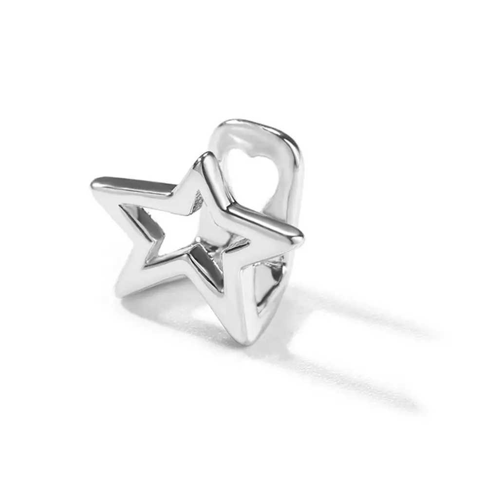 Copper Hip Hop Teeth Grill Silver Color Gold Color Single Clips Grill Punk Irregular Hollow Pentagram Star Top Bottom Grill W241227