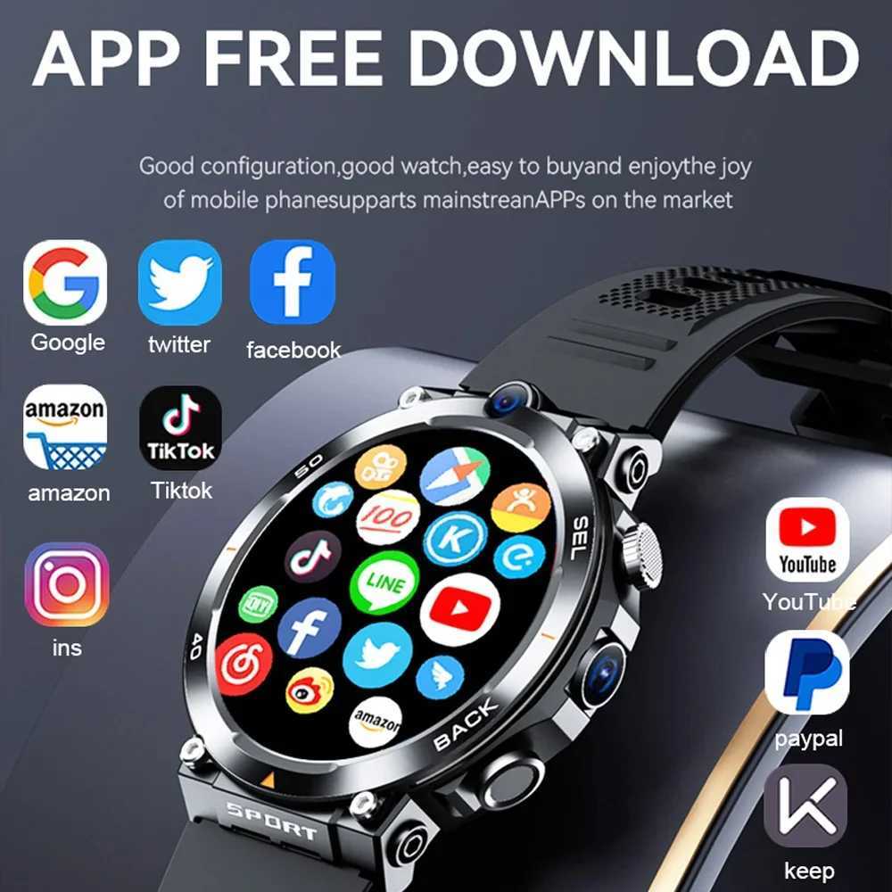 4G LTE Smartwatch 2024 Android os GPS Video Vo Wi-Fi Call Messaging HD Dual Cameras 4G Sim Card WIFI Mens Smart Watch 2024 Z241227