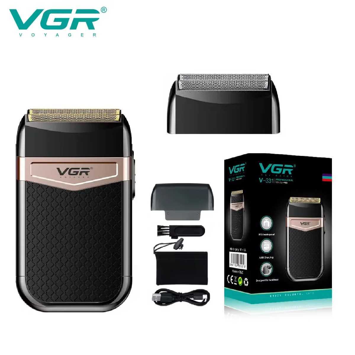VGR Razor Electric Shaver Reciprocating Hair Trimmer Professional Beard Cutting Machine Portable Shaving Machine for Men V-331 W241227