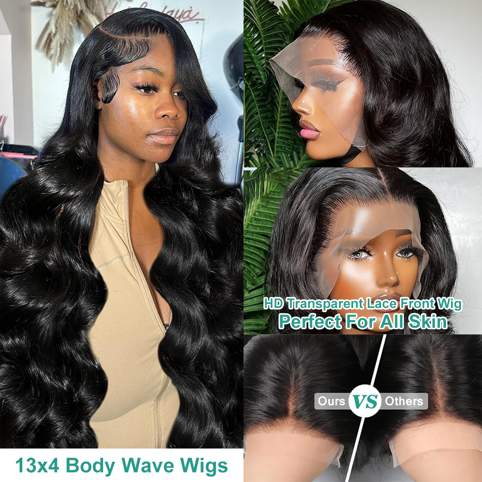Melodie 220% HD 13X6 Front Human Hair Wigs 40 Inches Transparent Body Wave 5X5 Closure Brazilian Remy 13X4 Lace Frontal Wig